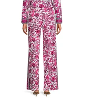 Lilly Pulitzer Coordinating Grenada Chillylilly Elderflower Print Flat Front Palazzo Pants
