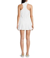 Lilly Pulitzer Dania Powerstretch Point Collar Sleeveless Pleated Dress