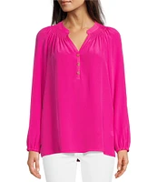 Lilly Pulitzer Elsa Silk V-Neck Bracelet Sleeve Top