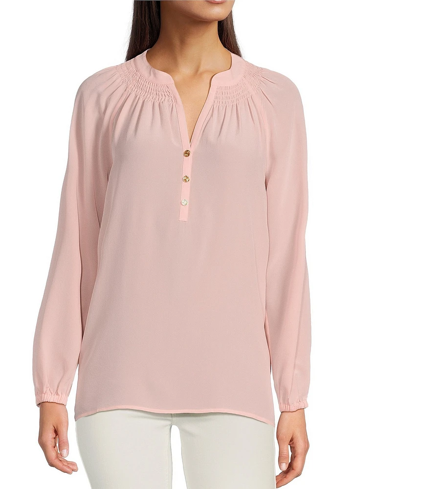 Lilly Pulitzer Elsa Silk V-Neck Bracelet Sleeve Top