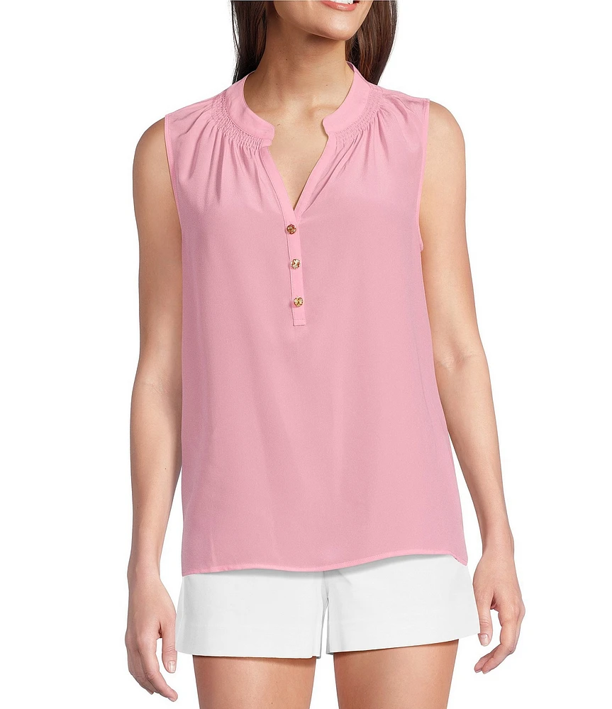 Lilly Pulitzer Elsa Silk V-Neck Sleeveless Top
