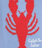 Lilly Pulitzer Emra Knit Lobster Jacquard Halter Neck Sleeveless Crochet Trim Tank