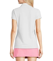 Lilly Pulitzer Frida Point Collar Button Neck Short Sleeve Scallop Polo Top