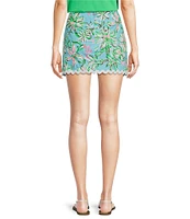Lilly Pulitzer Gardner Multi Sun Of A Bun Print Mid Rise Ric Rac Skort
