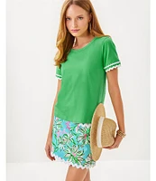 Lilly Pulitzer Gardner Multi Sun Of A Bun Print Mid Rise Ric Rac Skort