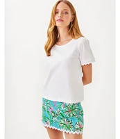 Lilly Pulitzer Gardner Multi Sun Of A Bun Print Mid Rise Ric Rac Skort