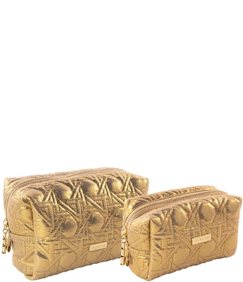 Lilly Pulitzer Gold Lattice Travel Pouch Set