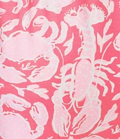 Lilly Pulitzer Ibby Cane Coral Crab Print Surplice V-Neck Elbow Sleeve Skirted Romper