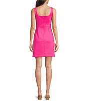 Lilly Pulitzer Jade Scuba Ponte Square Neck Sleeveless Shift Dress