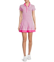 Lilly Pulitzer Jessamy UPF 50+ Luxletic Point Collar Short Sleeve Pleated Dress