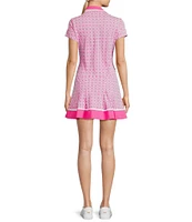 Lilly Pulitzer Jessamy UPF 50+ Luxletic Point Collar Short Sleeve Pleated Dress
