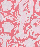 Lilly Pulitzer Kaden UPF 50+ Chillylilly Coral Crab Print Crew Neck Short Sleeve Maxi Dress