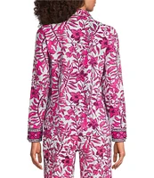 Lilly Pulitzer Lianne UPF 50+ Elderflower Blossom Print Button Front Long Sleeve Top