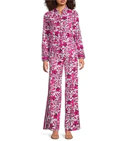 Lilly Pulitzer Lianne UPF 50+ Elderflower Blossom Print Button Front Long Sleeve Top