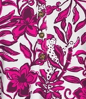 Lilly Pulitzer Lianne UPF 50+ Elderflower Blossom Print Button Front Long Sleeve Top