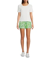 Lilly Pulitzer Lilo Daffodil Hill Print Mid-Rise Pull-On Shorts