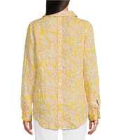 Lilly Pulitzer Lynd Honeycomb Hideaway Print Linen Point Collar Long Sleeve Tunic