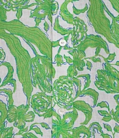 Lilly Pulitzer Lynd Lil Daffodil Hill Print Point Collar Long Sleeve Button Front Tunic