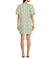 Lilly Pulitzer Mercer Jersey Knit Crew Neck Elbow Sleeve Bubble Hem T-Shirt Dress