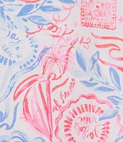 Lilly Pulitzer Mialeigh Lil Sun Sea Sand Print V-Neck Elbow Puff Sleeve Dress
