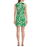 Lilly Pulitzer Mila Fiddle Leaf Print Crew Neck Sleeveless Shift Dress