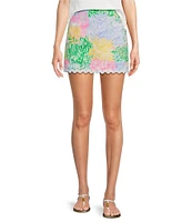Lilly Pulitzer Multi Sun Of A Bun Print Mid Rise Ric Rac Skort