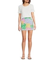 Lilly Pulitzer Multi Sun Of A Bun Print Mid Rise Ric Rac Skort
