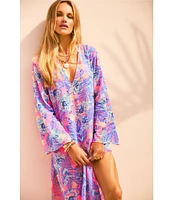 Lilly Pulitzer Perry Totally Koalafied Long Sleeve Maxi Swim Cover-Up