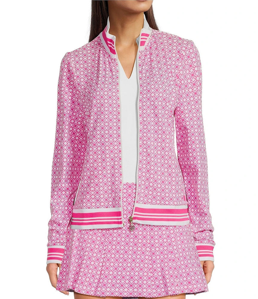 Lilly Pulitzer Regate UPF 50+ Printed Luxetic Stand Collar Long Sleeve Jacket