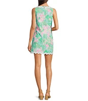 Lilly Pulitzer Romey Multi Plumes In Bloom Print Split V-Neck Sleeveless Ric Rac Shift Romper