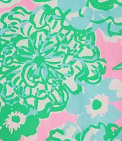 Lilly Pulitzer Romey Multi Plumes In Bloom Print Split V-Neck Sleeveless Ric Rac Shift Romper