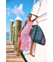Lilly Pulitzer Sadie Sun Sea Sand Crew Neck Sleeveless Lace Maxi Skirted Romper