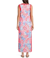Lilly Pulitzer Sadie Sun Sea Sand Crew Neck Sleeveless Lace Maxi Skirted Romper