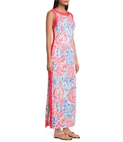 Lilly Pulitzer Sadie Sun Sea Sand Crew Neck Sleeveless Lace Maxi Skirted Romper