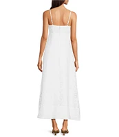 Lilly Pulitzer Sarahlynne Stacked Palm Burnout Sweetheart Tie Neck Sleeveless Maxi Dress