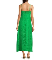 Lilly Pulitzer Sarahlynne Stacked Palm Burnout Sweetheart Tie Neck Sleeveless Maxi Dress