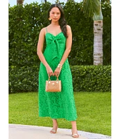 Lilly Pulitzer Sarahlynne Stacked Palm Burnout Sweetheart Tie Neck Sleeveless Maxi Dress