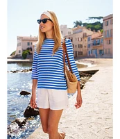Lilly Pulitzer Sarissa Stretch High-Rise Straight Shorts