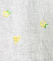 Lilly Pulitzer Sea View Linen Honeycomb Print Point Collar Long Sleeve Button Down Top