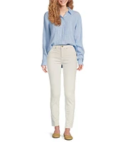 Lilly Pulitzer Sea View Woven Linen Point Collar Long Sleeve Button Down Shirt