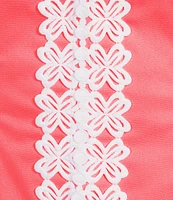 Lilly Pulitzer Shelli Stretch Double Cloth Sweetheart Neck Sleeveless Coordinating Lace Top