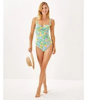 Lilly Pulitzer Solaria Make Lemonade Shirred Tank One Piece Swimsuit