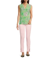 Lilly Pulitzer South Ocean High Rise Lace Hem Jeans