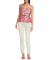 Lilly Pulitzer South Ocean High Rise Lace Hem Jeans