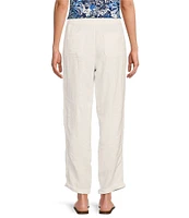 Lilly Pulitzer Taron Linen Mid-Rise Tapered Straight Leg Drawstring Pull-On Pants