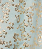 Lilly Pulitzer Tazie Ditsy Daisy Metallic Brocade Collar Neck Sleeveless Fit-And-Flare Dress