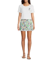 Lilly Pulitzer x Disney Gardner Lily Hearts Disney Print Ric Rac Mini Skort