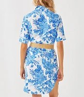 Lilly Pulitzer x Saint James Leonie Azure Soleil Print Short Sleeve Cotton Shirt Dress