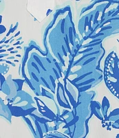 Lilly Pulitzer x Saint James Leonie Azure Soleil Print Short Sleeve Cotton Shirt Dress