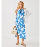 Lilly Pulitzer x Saint James Maxine Soleil Floral Print Round Neck Sleeveless Midi Dress